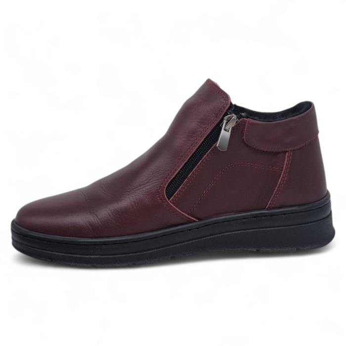 Ghete Damă Casual Din Piele Naturală Bordo 30325 [4]