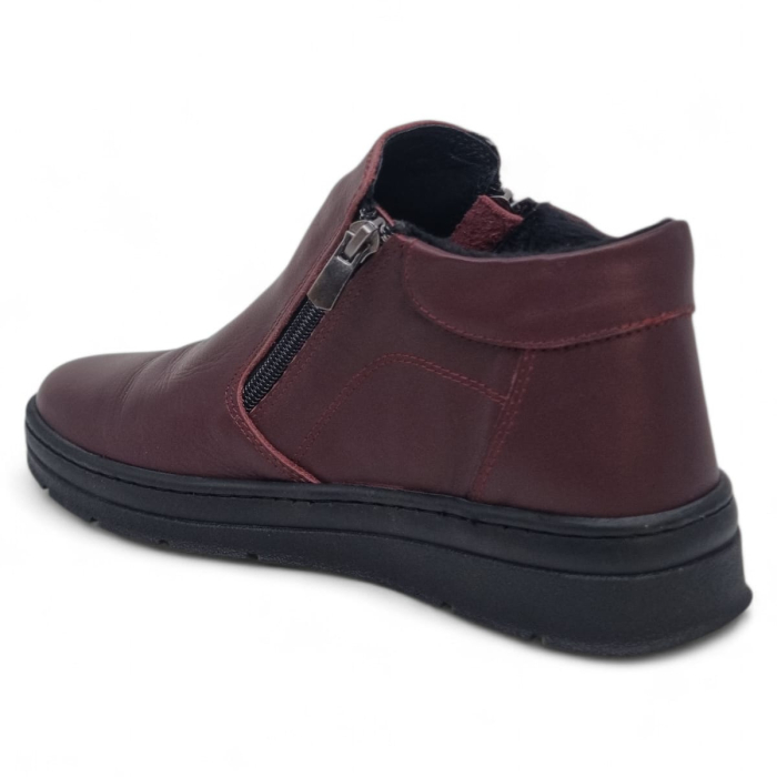 Ghete Damă Casual Din Piele Naturală Bordo 30325 [5]