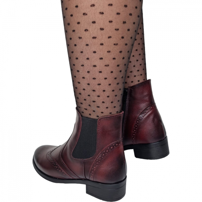 Ghete Damă Casual Din Piele Naturală Bordo 8526 [2]
