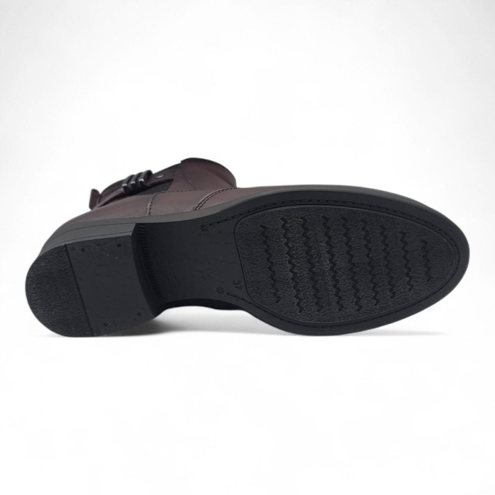 Ghete Damă Casual Din Piele Naturală Bordo 30240 [5]