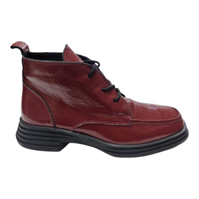 Ghete Damă Casual Din Piele Naturală Bordo Lac 8772 [1]