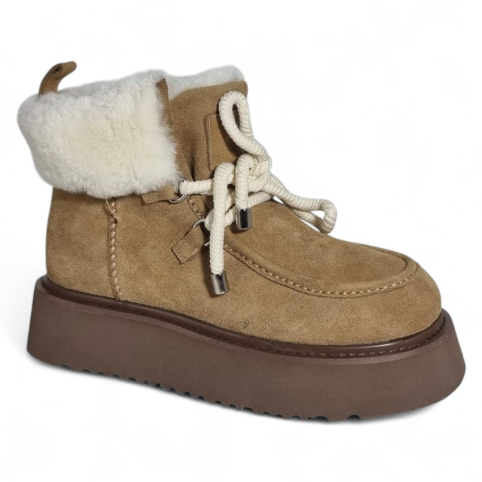 Ghete Damă Casual Din Piele Naturală Coniac 30382 [2]