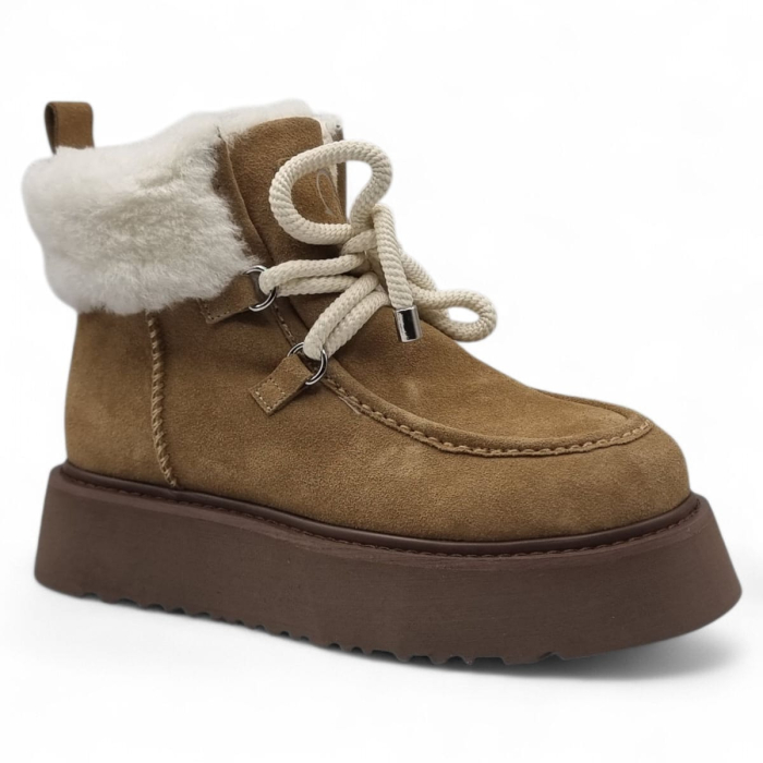 Ghete Damă Casual Din Piele Naturală Coniac 30382 [2]