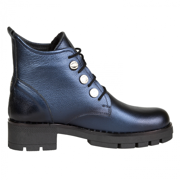 Ghete Damă Casual Din Piele Naturală Blue 8514 [3]