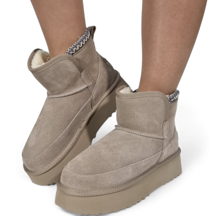 Ghete Damă Casual Din Piele Naturală Gri 30380 [9]