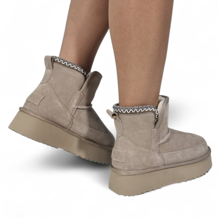 Ghete Damă Casual Din Piele Naturală Gri 30380 [10]