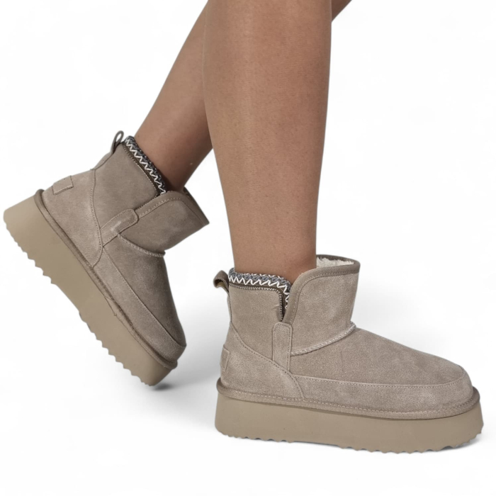 Ghete Damă Casual Din Piele Naturală Gri 30380 [11]