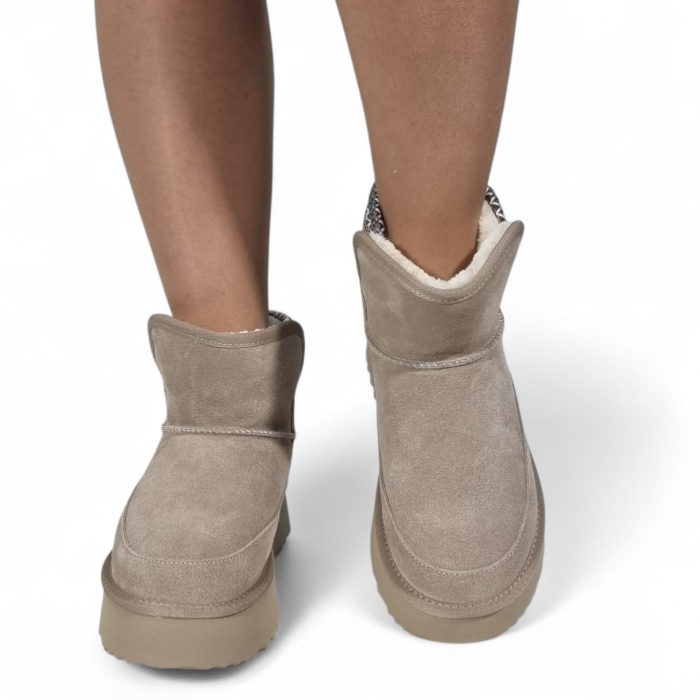 Ghete Damă Casual Din Piele Naturală Gri 30380 [8]