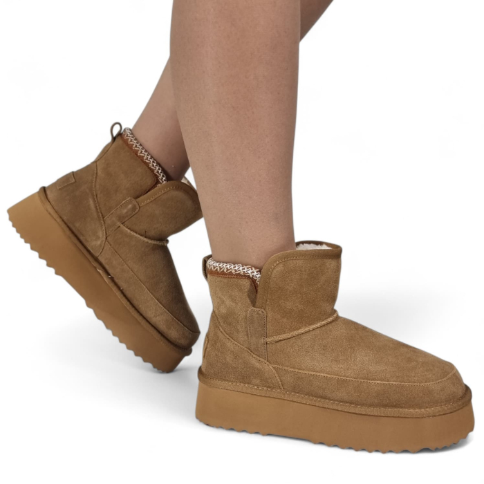 Ghete Damă Casual Din Piele Naturală Maro 30381 [15]