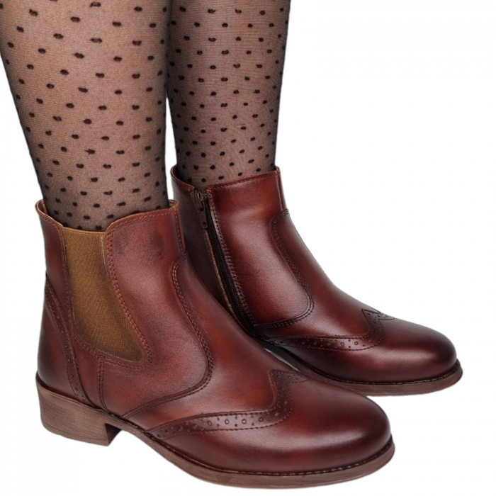 Ghete Damă Casual Din Piele Naturală Maro 8639 [5]