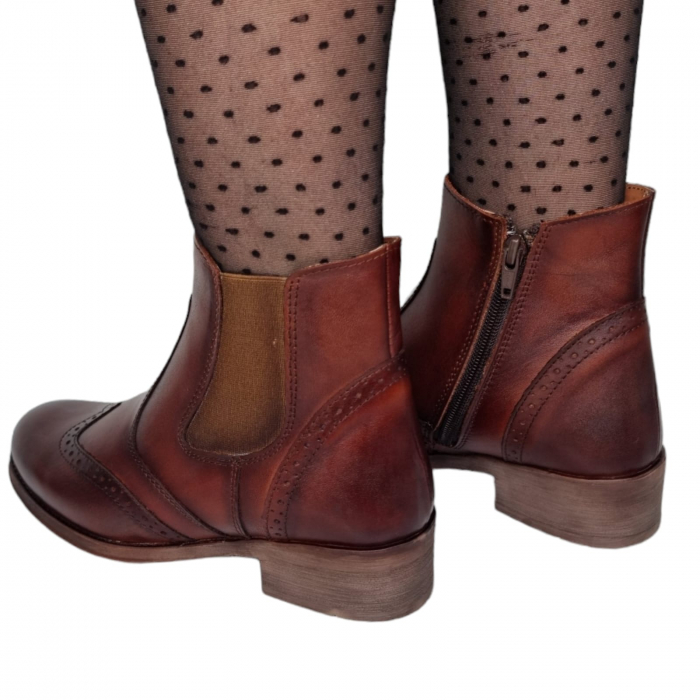 Ghete Damă Casual Din Piele Naturală Maro 8639 [2]