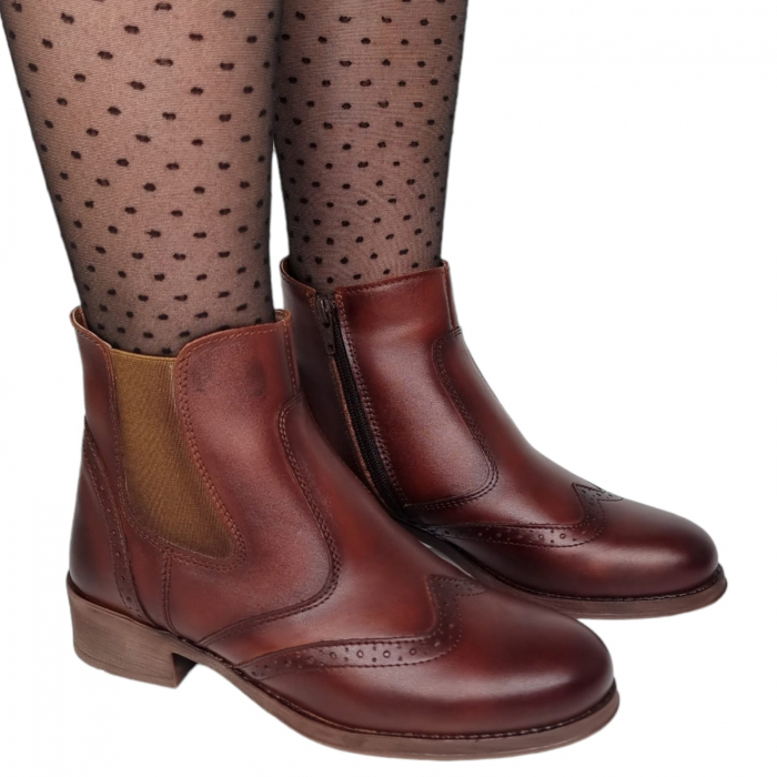 Ghete Damă Casual Din Piele Naturală Maro 8639 [3]