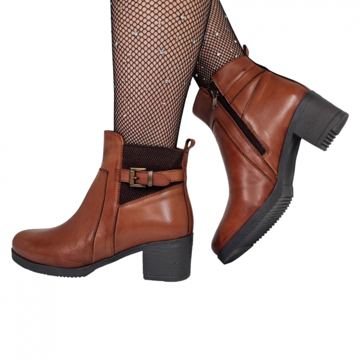 Ghete Damă Casual Din Piele Naturală Maro 8614 [3]