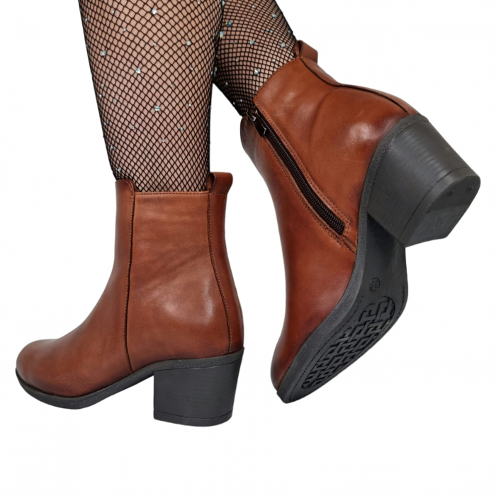 Ghete Damă Casual Din Piele Naturală Maro  8616 [3]