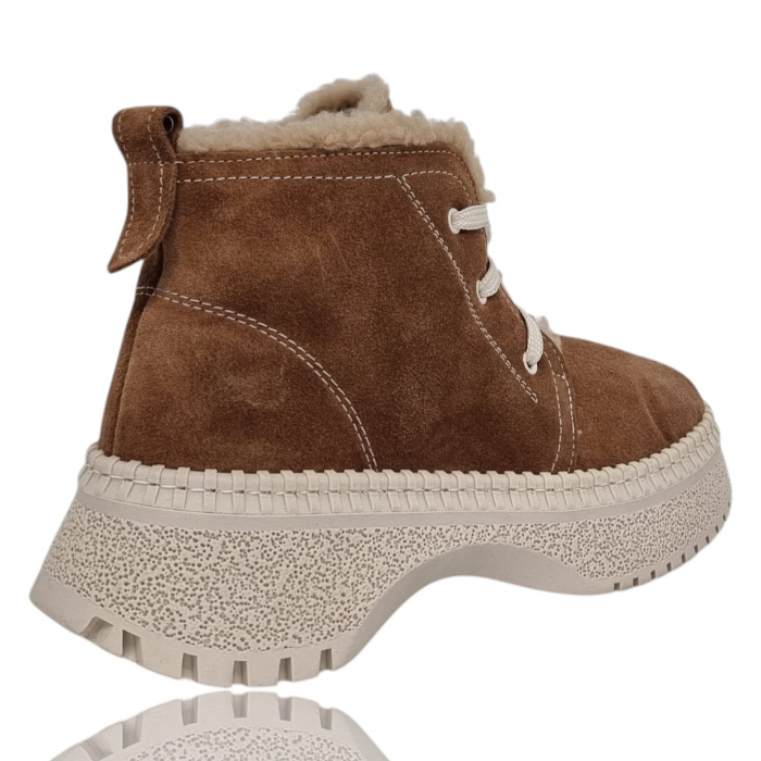 Ghete Damă Casual Din Piele Naturală Maro Vel 8764 [4]