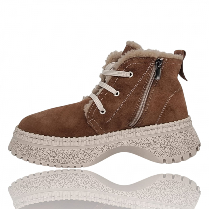 Ghete Damă Casual Din Piele Naturală Maro Vel 8764 [2]