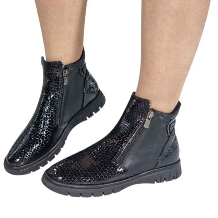 Ghete Damă Casual Din Piele Naturală Neagră 30314 [12]