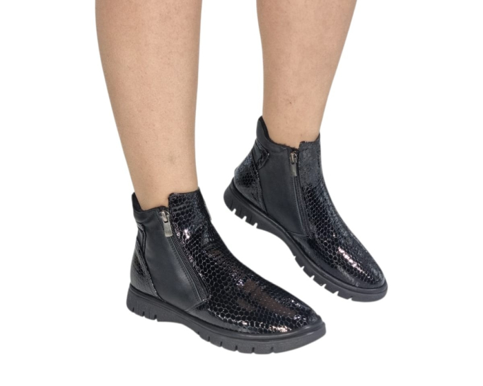 Ghete Damă Casual Din Piele Naturală Neagră 30314 [9]