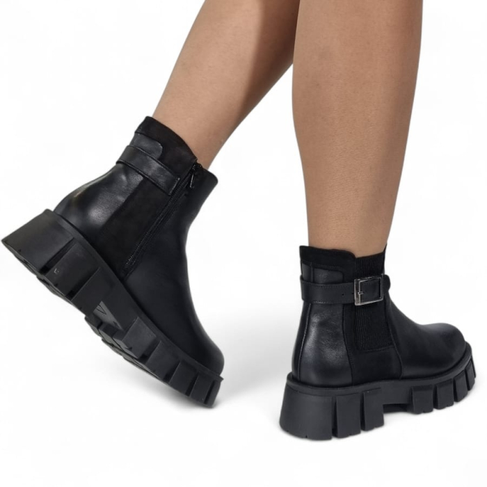 Ghete Damă Casual Din Piele Naturală Neagră 30335 [9]