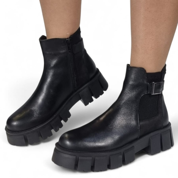 Ghete Damă Casual Din Piele Naturală Neagră 30335 [8]