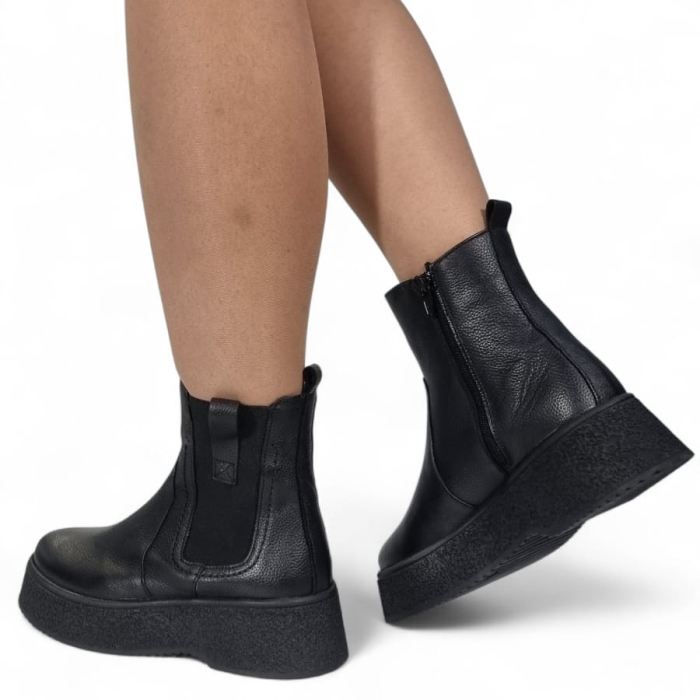 Ghete Damă Casual Din Piele Naturală Neagră 30339 [11]