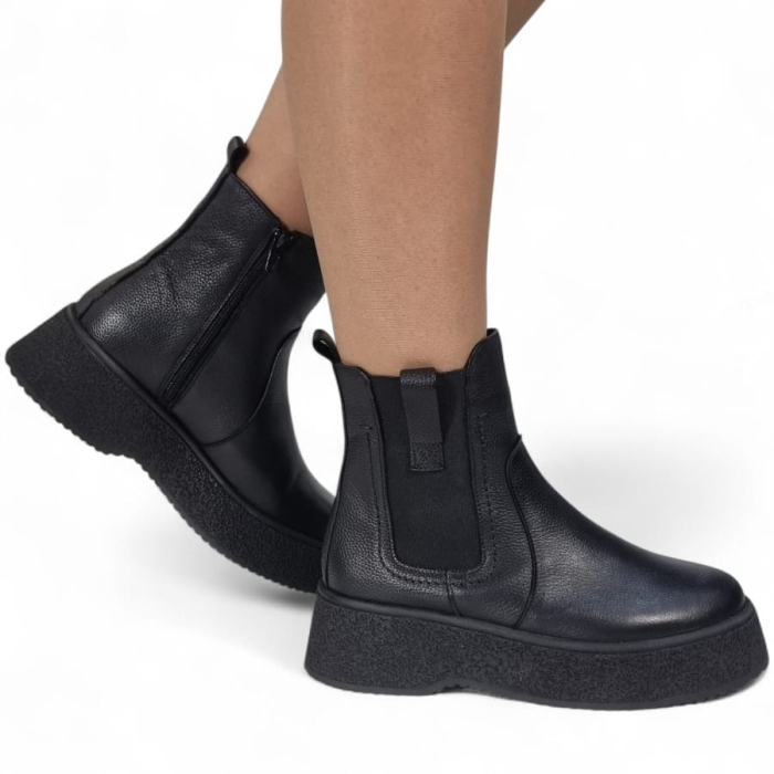 Ghete Damă Casual Din Piele Naturală Neagră 30339 [10]