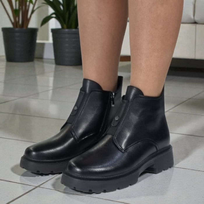 Ghete Damă Casual Din Piele Naturală Neagră 30392 [10]