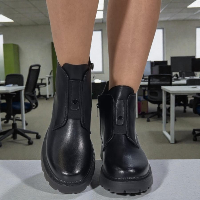 Ghete Damă Casual Din Piele Naturală Neagră 30392 [9]