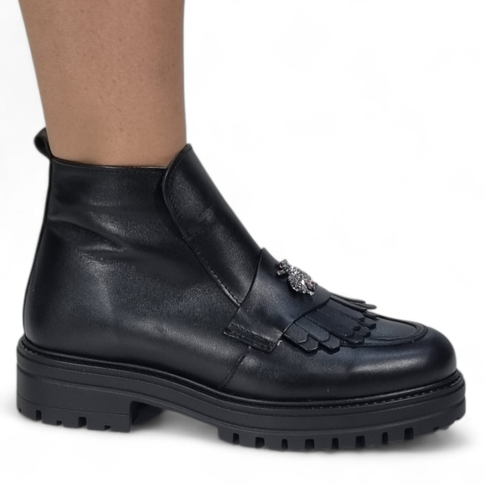 Ghete Damă Casual Din Piele Naturală Neagră 30393 [9]