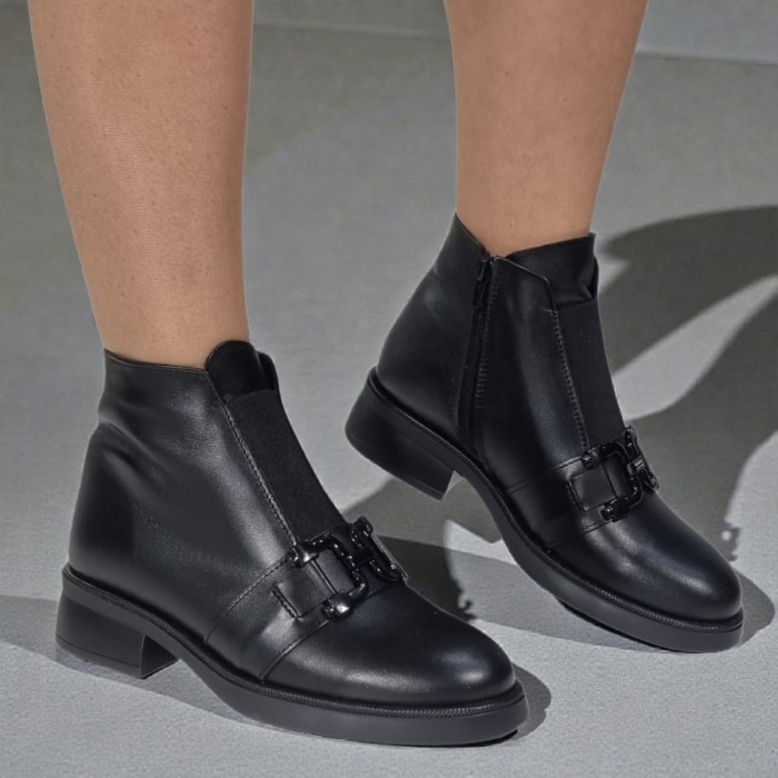 Ghete Damă Casual Din Piele Naturală Neagră 30401 [11]