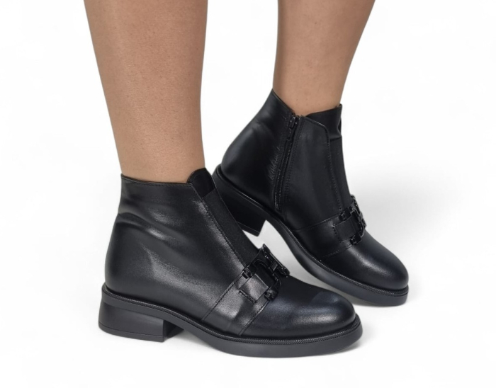 Ghete Damă Casual Din Piele Naturală Neagră 30401 [8]