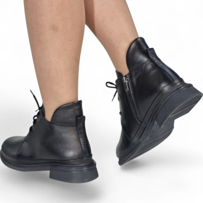 Ghete Damă Casual Din Piele Naturală Neagră 30406 [4]