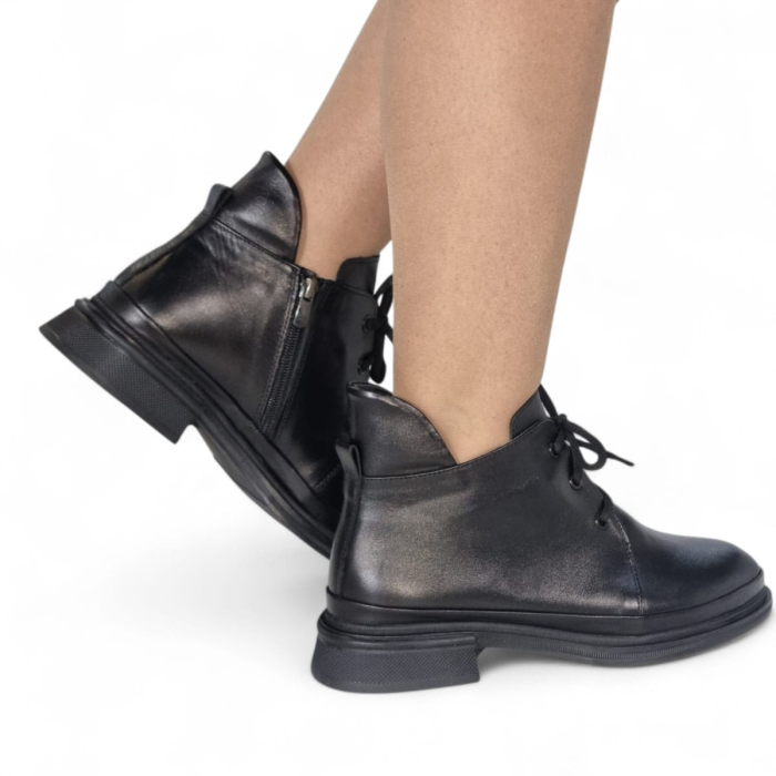 Ghete Damă Casual Din Piele Naturală Neagră 30406 [5]