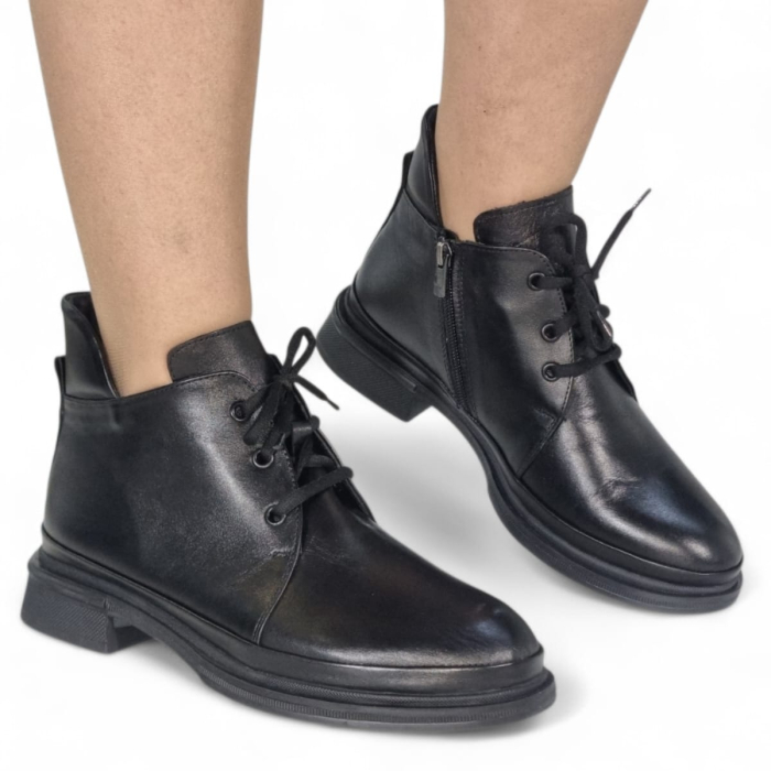 Ghete Damă Casual Din Piele Naturală Neagră 30406 [6]