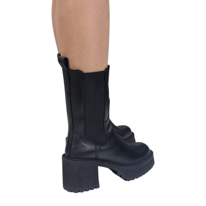 Ghete Damă Casual Din Piele Naturală Neagră 30408 [4]