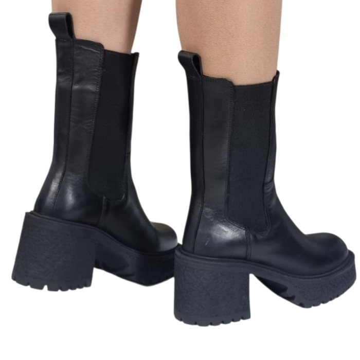 Ghete Damă Casual Din Piele Naturală Neagră 30408 [5]