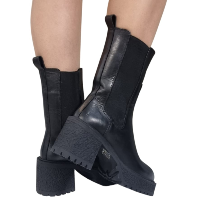 Ghete Damă Casual Din Piele Naturală Neagră 30408 [6]