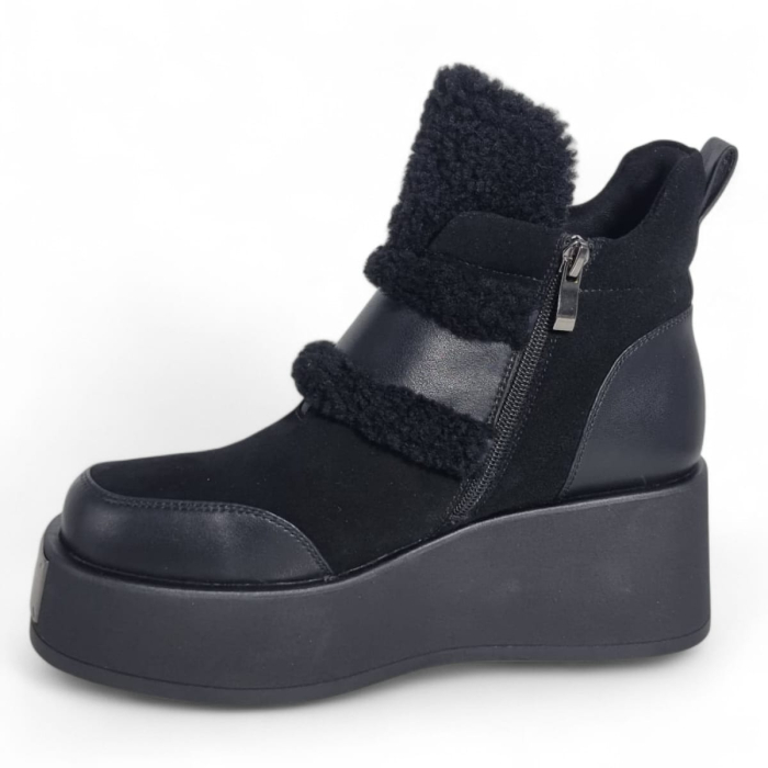 Ghete Damă Casual Din Piele Naturală NEGRU VEL  30409 [3]