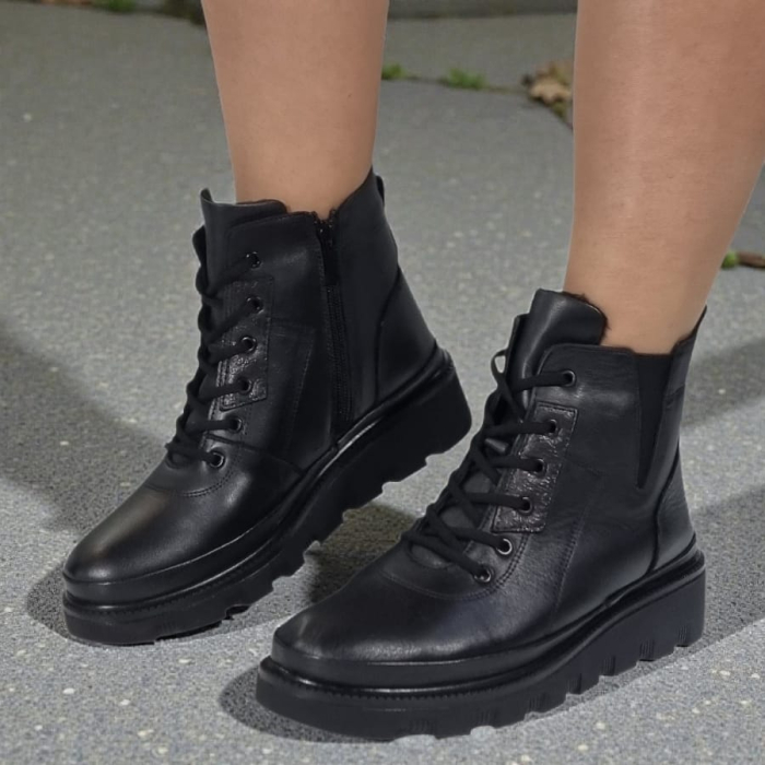 Ghete Damă Casual Din Piele Naturală Neagră 30423 [3]