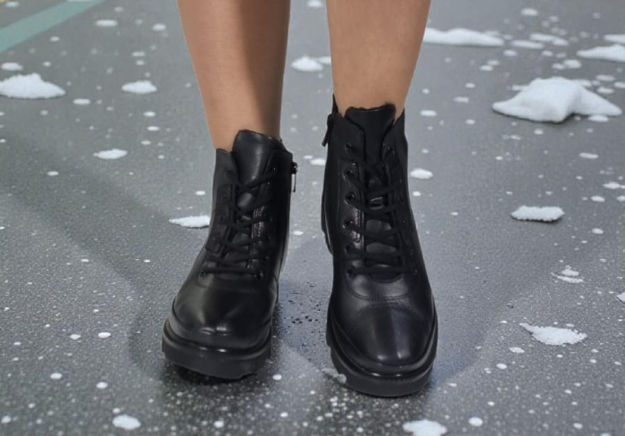 Ghete Damă Casual Din Piele Naturală Neagră 30423 [4]