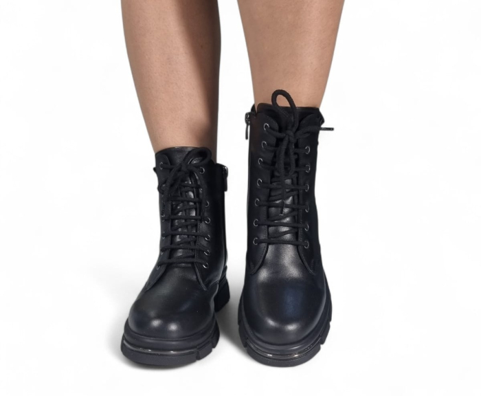 Ghete Damă Casual Din Piele Naturală Neagră 30424 [2]