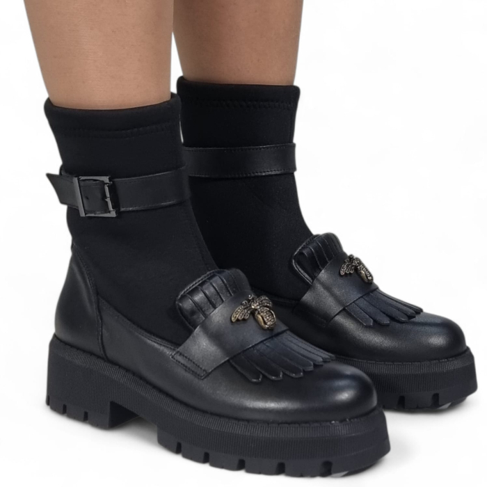 Ghete Damă Casual Din Piele Naturală Neagră 30430 [2]