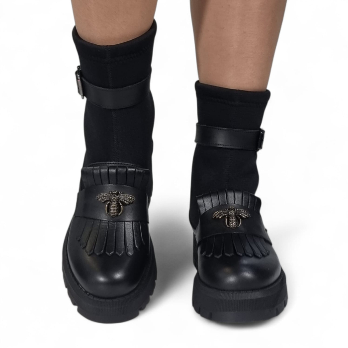 Ghete Damă Casual Din Piele Naturală Neagră 30430 [5]