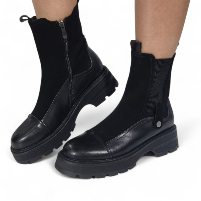 Ghete Damă Casual Din Piele Naturală Neagră 30439 [2]