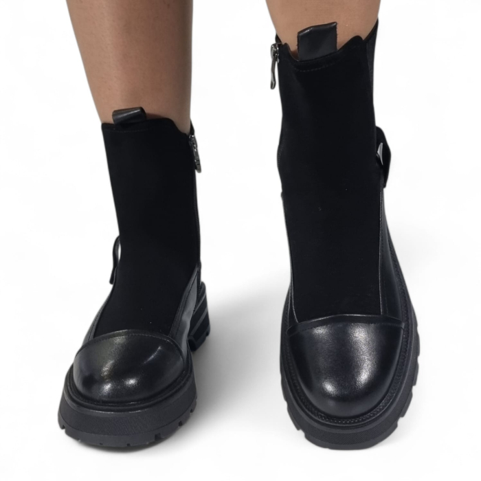 Ghete Damă Casual Din Piele Naturală Neagră 30439 [3]