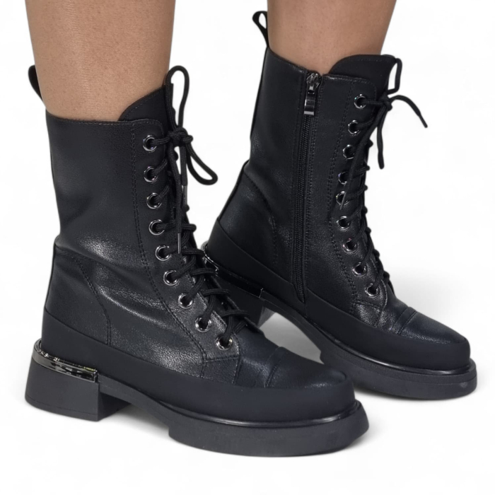 Ghete Damă Casual Din Piele Naturală Neagră 30440 [4]