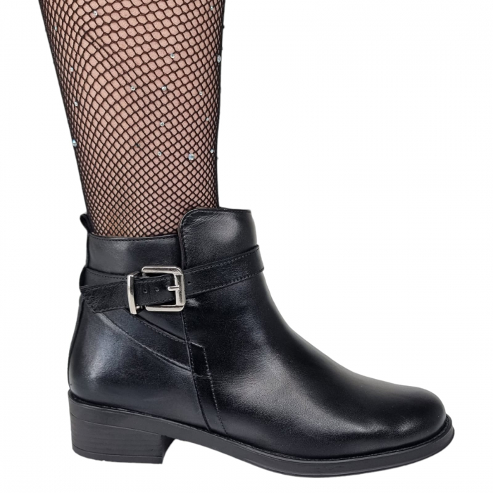 Ghete Damă Casual Din Piele Naturală Neagră 8623 [2]