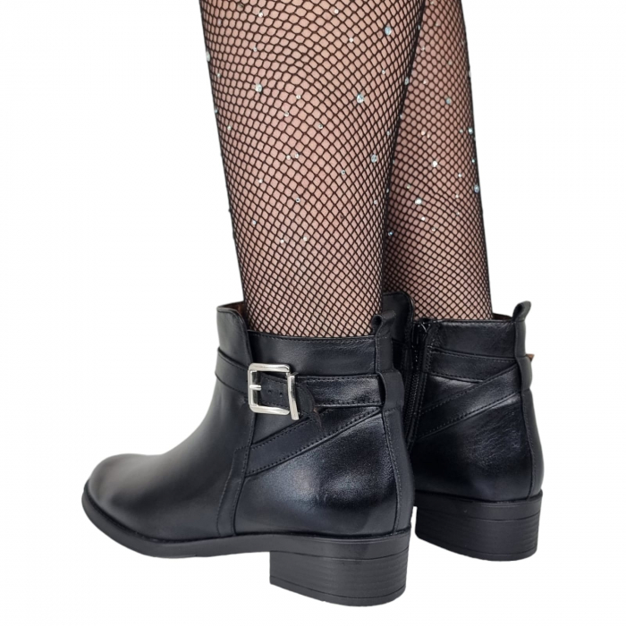 Ghete Damă Casual Din Piele Naturală Neagră 8623 [3]