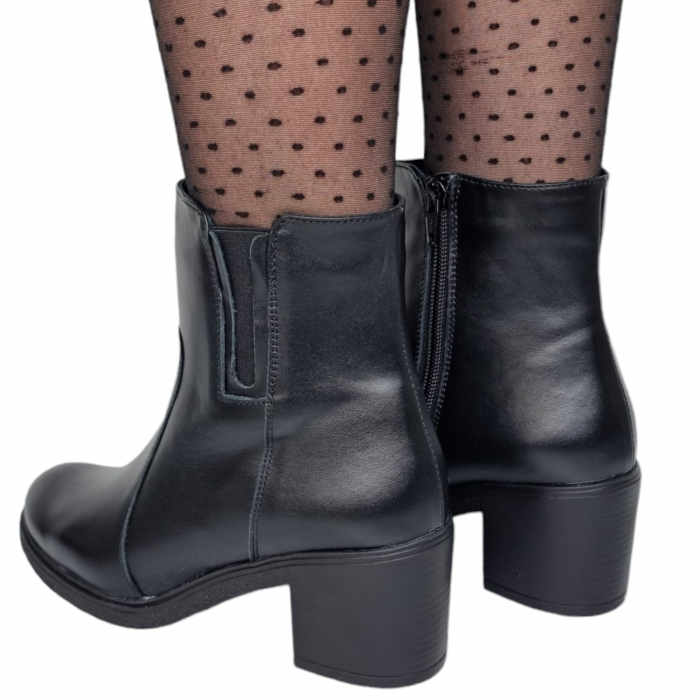 Ghete Damă Casual Din Piele Naturală Neagra 8619 [4]