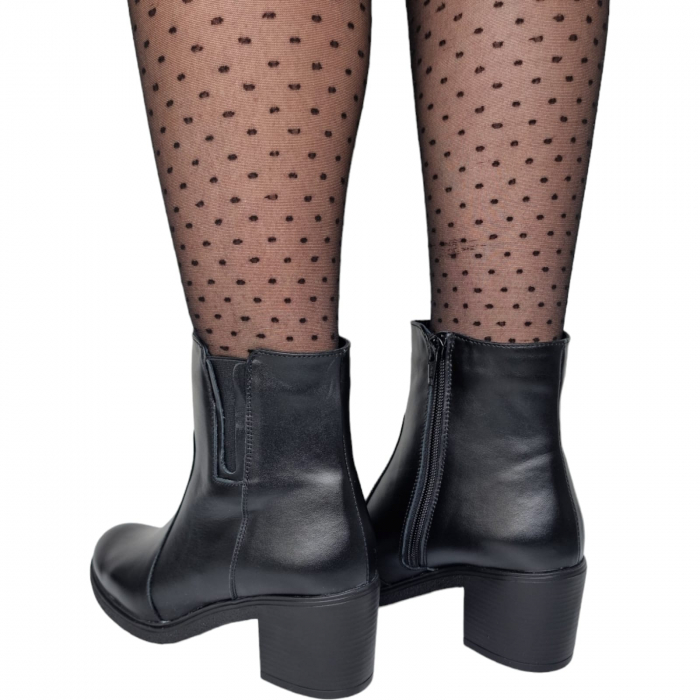 Ghete Damă Casual Din Piele Naturală Neagra 8619 [5]